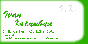 ivan kolumban business card